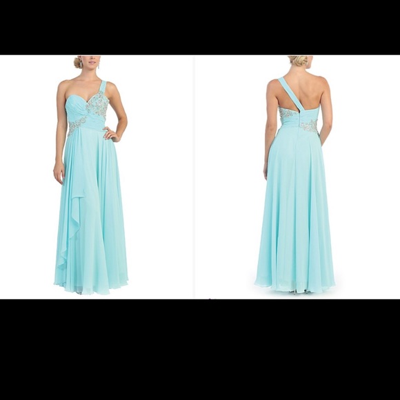 Robe de bal Aqua / prom dress / Bridesmaid - Picture 2 of 4